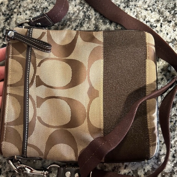 Coach Brown and Tan Crossbody Bag - Picture 3 of 4